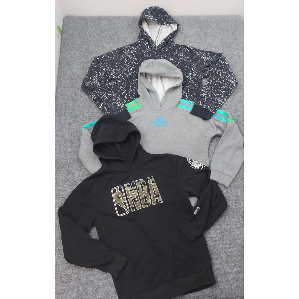 Lot 3 ADIDAS UNDER ARMOUR NBA Hoodies Sweat Shirt Youth Boys XL Logo Fleece